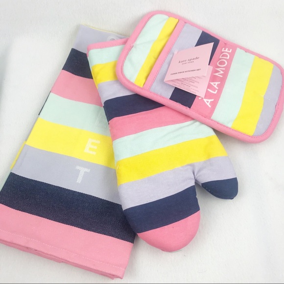 Kate Spade | Ice Cream Stripe 3 Piece Kitchen Set - Picture 7 of 8